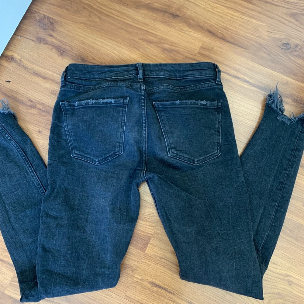 ZARA JEANS W/ANKLE FRINGE - Picture 1 of 4